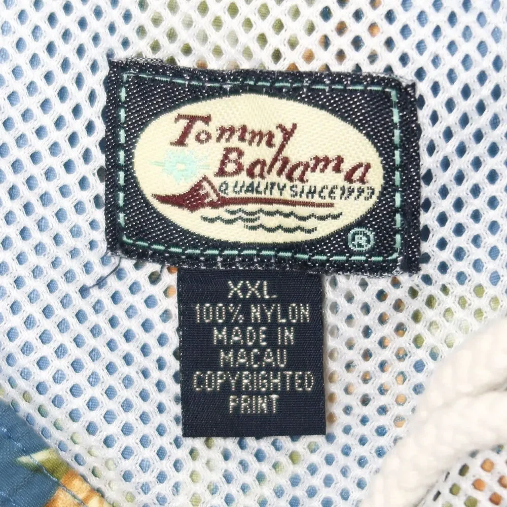Tommy Bahama Mens Swim Trunks Size XXL Blue Yellow Hawaiian Pineapple Mesh Liner